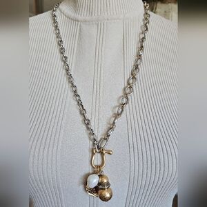 Zara Charm Necklace. Gold And Silver Charm Necklace.